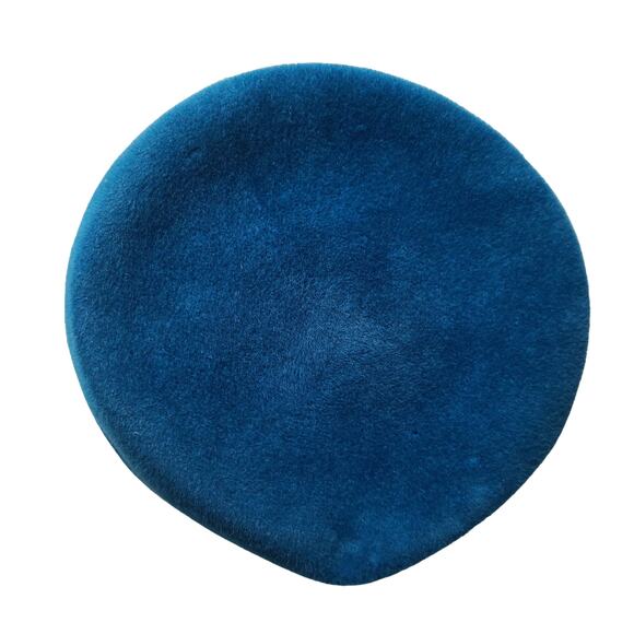 Blue Vintage Peachbloom Couture An Angel Style Ladies Velour Hat Bow & Bling main image 6